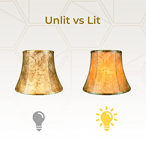 Royal Designs Modified Bell Lamp Shade, Faux Rawhide, 7.5 X 12 X 9.5 #TOP2