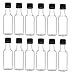 Nakpunar 12 pcs 50 ml Clear Plastic Liquor Bottles with Black Caps - MADE IN USA