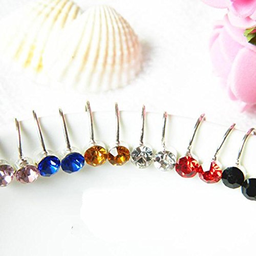 One Pair of Unisex U Design Crystal Rhinestone Nose Ear Lip Ring Cuff Clip On Earring