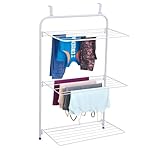 Taylor & Brown 3 Tier Over The Door Hanging Clothe Airer, 12m Drying Space, Foldable Laundry Drying Rack, Easy to Pull and Open Clothe Airer indoor/Outdoor, Space Saving
