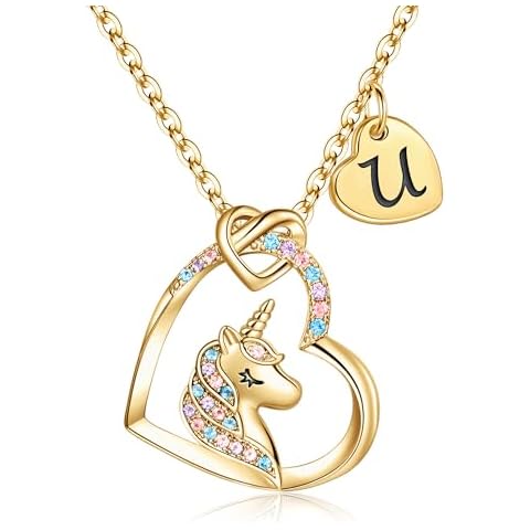 Hidepoo Heart Unicorn Necklace for Girls Cover
