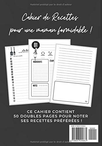Image secondaire de Carnet de Recettes Personnalisé pour Maman - 50 Recettes à Remplir