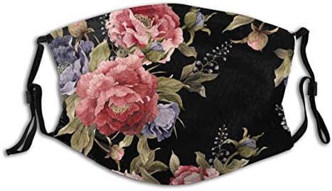 Rose Flower Face Mask,Face Mask Unisex Balaclava Comfortable Washable Reusable Cloth Fashion Scarf With Filter
