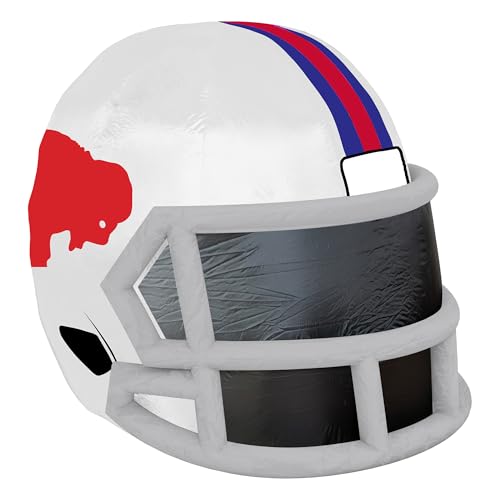 Sporticulture NFL Buffalo Bills 4ft Inflatable Retro Helmet with LED Lights & Built-in Blower - Merchandise Decor Ideal for Lawn Front Yard and Backyard Party Decoration