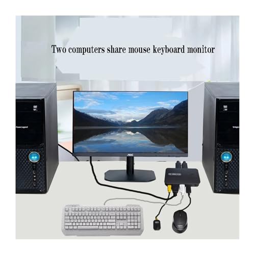 Conmutador KVM USB con extensor 1080p para teclado ratón y monitor 4