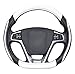 BuilLLin D Cut Steering Wheel Cover - D Shaped Flat Bottom Microfiber Leather Anti-Skid Breathable Fit 14.5