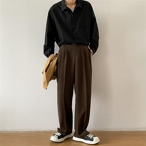 Men Casual Pants Simple Solid Loose Formal Streetwear Leisure All-Match Office Clothing Fashion Classic Trousers2