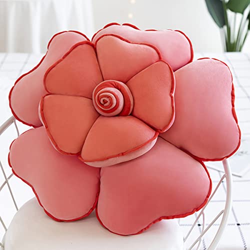 Round Rose Pillow Flower Cushion Cute Sleeping Pillow Sofa Bedroom Decoration Soft Cushion Floor Mat Pink 19.6In #TOP20