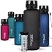 720°DGREE Water Bottle uberBottle Sports Bottles - Tritan Plastic - BPA Free | Ideal Drinking for School, Fitness, Outdoor, Camping | Simple 1-Click Opening | Black, 1.5 Liter, 50oz