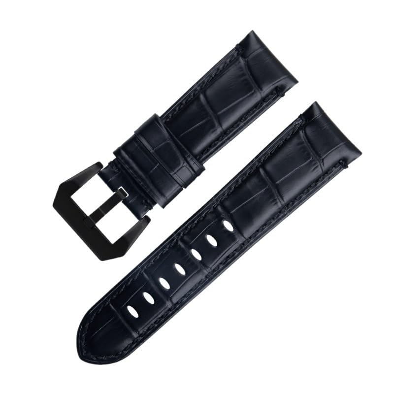 Bracelet de montre en cuir 22mm noir pour série PAM438