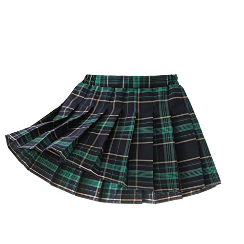Yealoo Falda Corta Plisada para Niña Cintura Elástica Uniforme Falda con Interior Shorts