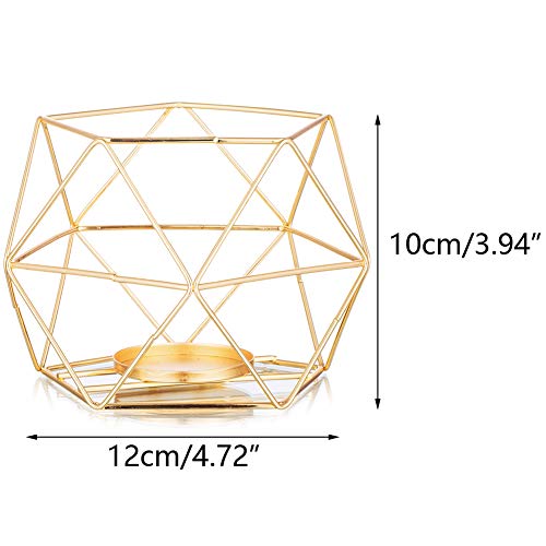 Nuptio Tea Light Candle Holders Gold Candle Holder, Geometric Candle Holder Dining Table Candle Centrepiece Decorations For Living Room Bedroom Bathroom, Wedding Housewarming Birthday Gifts, 12 Pcs #TOP3