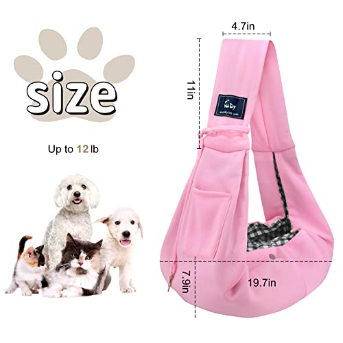 CUBY Dog and Cat Sling Carrier – Hands Free Reversible Pet Papoose Bag - Adjustable - Soft Pouch and
