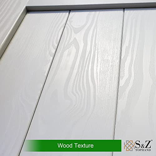 Image of S&Z TOPHAND 36 inch x 84 inch White Lacquer Rustic Barn Door with 6.6FT Sliding Hardware Kit, Solid Spruce, Simple Assembly Required