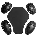 Jackets 4 Bikes Motorcycle Jacket Armor 5 PC CE Certified Level 1, Universal Fit, Shoulder Elbow Back 5PC Set Black
