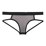 Men'S Jockstrap Athletic Supporter Low Waist Mesh Sheer Hollow Out G-Strings See Through Breathable