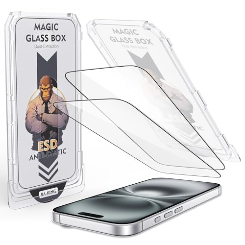 Protection écran iPhone 15 Plus verre trempé anti rayure kit pose automatique lot de 2