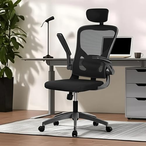 Cadeira de Escritório Ergonômica com Suporte Lombar e Encosto Ajustável, Malha Respirável, Giratória e Reclinável, Ideal para cadeira dr office business pro, cadeira flexform (Preto)