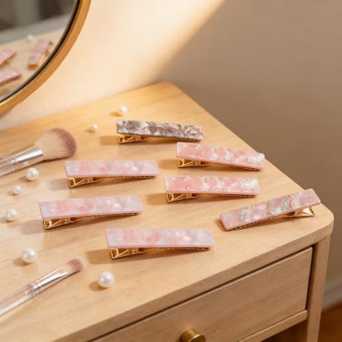 Pinzas Acrílicas de Cocodrilo para Mujer, 8 Pzas miniatura 7