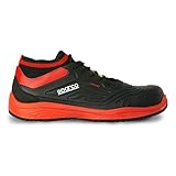 Sparco Unisex Teamwork Scarpa Antinfortunistica Da Lavoro-Bassa PER Uomo E Donna-Legend-S3 SRC ESD Brandschutzstiefel, Schwarz und Rot, 42 EU