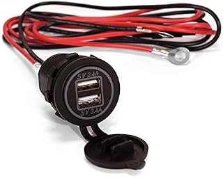 Ginsco Dual USB Charger Socket Power Outlet 2.4A & 2.4A（4.8A） for Car Boat