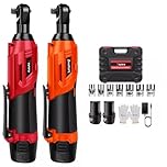 Lucn Red Ratchet Rattle Nut Gun 3/8" Drive 2X Batteries 150Nm Cordless Impact Wrench