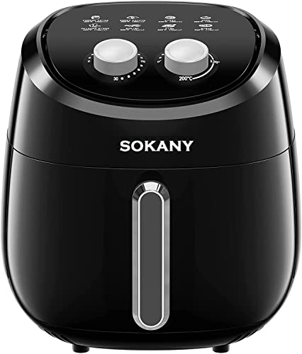 Image of 4 Liter Air Fryer 1500W Oven with Touch Control Panel with 6 Cooking Presets Timer Selection and Fully Adjustable Temperature Control (Black)