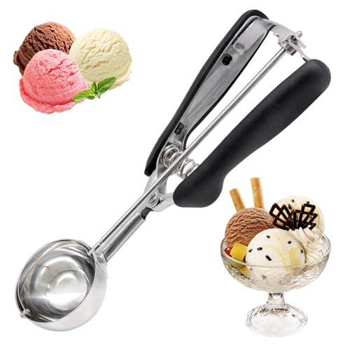 Porzionatore per gelato in acciaio inox, 5 cm, cucchiaio per gelato e impugnatura comoda per palline di gelato, cottura e melone