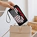 SEBNATAL Fashion Wristlet Clutch Wallet, Long Purse with Portable Rope, Lightweight Sasquatch USA American Flag Leather Wallet for Unisex
