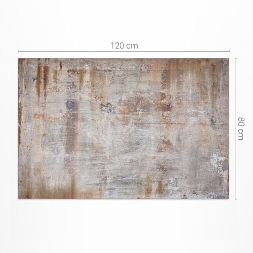 Tapis d'extérieur 80x120 cm imperméable en PVC rectangle couleur rouille du métal