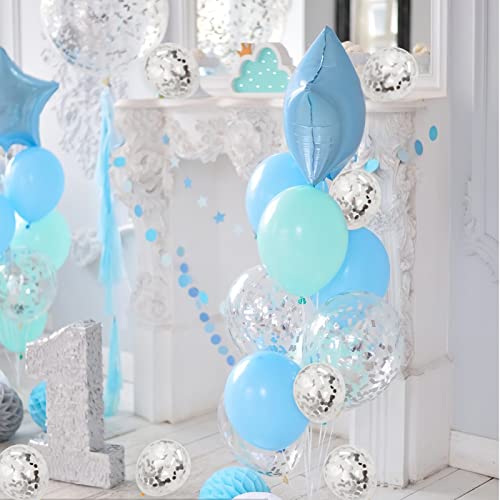 Image of Silver Confetti Balloons, 40 Pcs 5 Inch Clear Balloons with Confetti Inside for Graduation Engagement Cake Topper Decor Bridal Shower Baby Shower Birthday Party Decoration Supplies