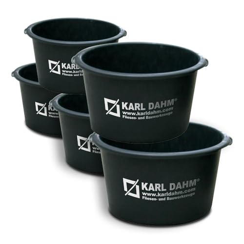 Karl Dahm Secchio per malta da 40 l, in plastica, per malta, detriti, lavori di giardinaggio e ristrutturazione, robusto e impilabile, per artigiani e cantieri, art. n. 10406 (5)