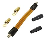 SAT-FOX SAT Fensterdurchführung für Sat Kabel, antennenkabel satellitenkabel koax + 2 x F-Stecker + 2 x Gummitüllen für Fenster und Türen Ultra Flach