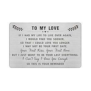 DEGASKEN To My Love Wallet Card – I Cant Say I Love You Enough So This Is Your Reminder – Anniverary Gifts, Fathers Day Card for Men, Valentines for Him, Christmas