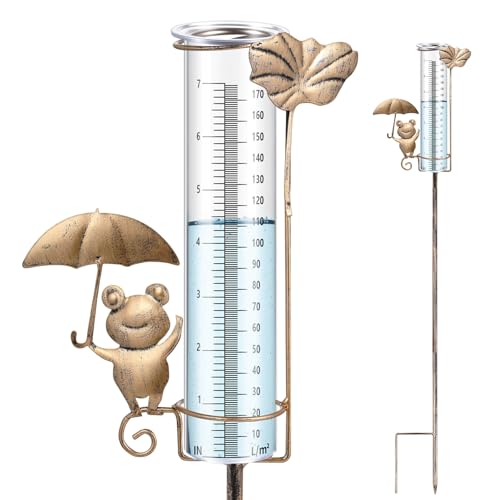 Gulfmew Pluviomètre pour Jardin Pluviomètre de Décoration de Jardin Résistant au Gel, Pelouse, Aménagement Paysager et Accessoires(Grenouille)