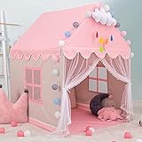 【Bestes Geschenk für Ihre Kinder】 Jedes Kind ist eine Prinzessin oder ein kleiner Prinz, die Kinderzelte werden ihnen ohne Zweifel ein gutes Gefühl geben. Kinder können das Innenzelt auch als Spielhaus nutzen. Lässt sich leicht zusammenklappen und aufstellen. Es wird zweifellos das perfekte Geschenk für Ihre Babys sein.