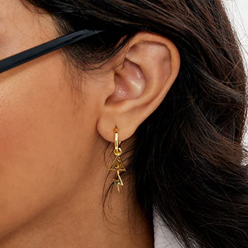 Harry Potter Womens Hoop Earrings With Dangle Harry Potter Charm - Deathly Hallows And Harry Potter Scar Earrings - Harry Potter Jewelry - Harry Potter Gifts #TOP2