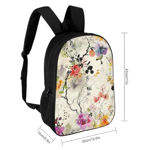 Intricate Floral Pattern Backpack - Durable 600D Polyester, 17 Inch Backpack with Ergonomic Adjustable Straps, Lightweight Travel Bag for Men & Women2