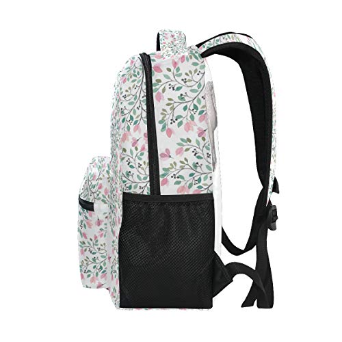 ALAZA Elephant With Flowers Floral White Stylish Large Backpack Personalized Laptop iPad Tablet Travel School Bag with Multiple Pockets4