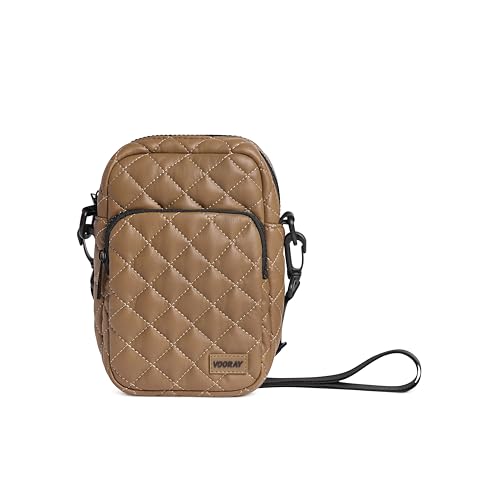 VOORAY Core Crossbody Bag for Women and Men, 2L, Quilted Tan
