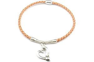 Women's Leather Necklace With Heart Pendant