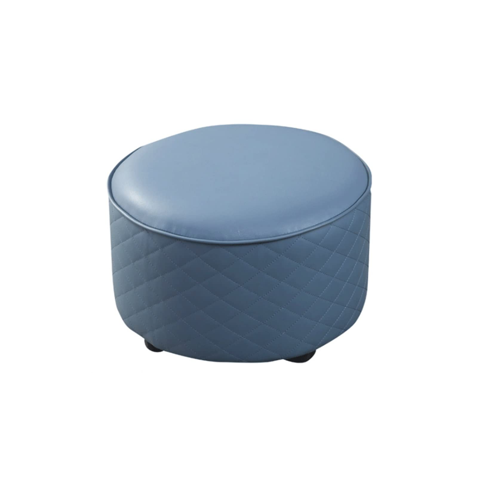 Banc repose-pieds cuir bleu meuble salon design