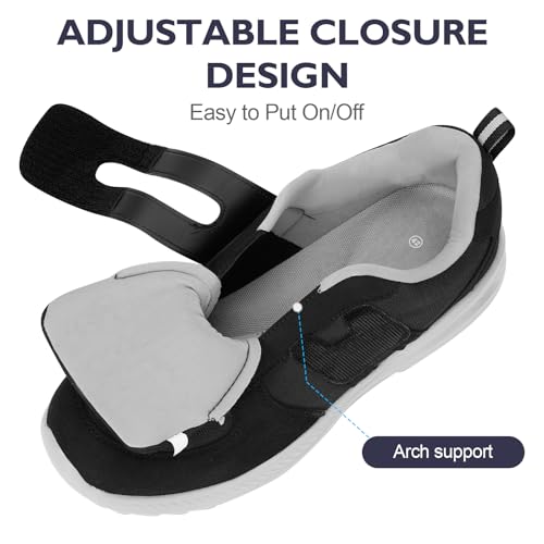 Image of Diabetic Shoes for Women Men Extra Wide Shoes for Swollen Feet Adjustable Orthopedic Shoe Non Silp Neuropathy Walking Shoe for Elderly Foot Grey
