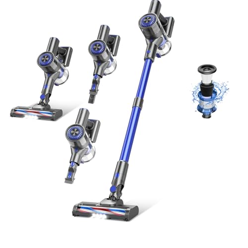 WLOTPO Cordless Vacuum Cleaner,Vacuum Cleaners for Home with Super Suction,Stick Vacuum Cleaner Rechargeable Up to 35 Mins Runtime,Lightweight Hardwood Floor Vacuum for Pet Hair,Carpet(Blue)
