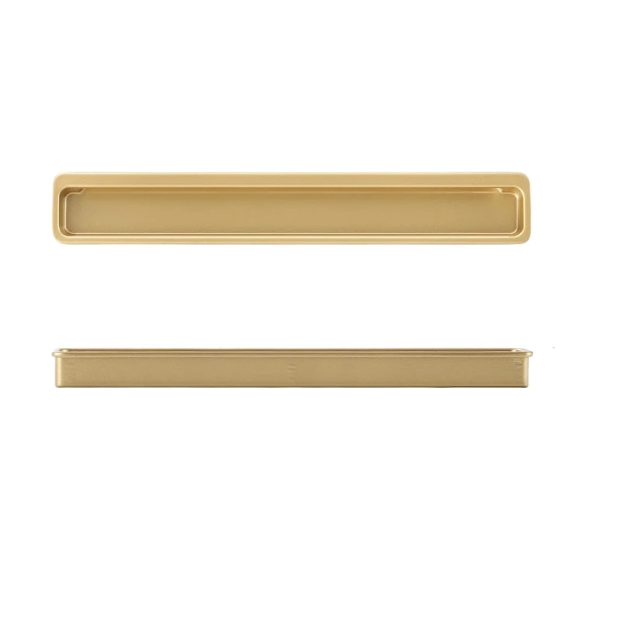 MOHUIED Recessed Handle Slotting Sliding Door Handle Black Gold Cabinet Buckle Knobs Embedded Invisible Wardrobe Drawer(Gold 192mm)