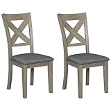 Signature Design by Ashley - Aldwin Dining Chairs - Cross Back - Set of 2 - Brown/Gray