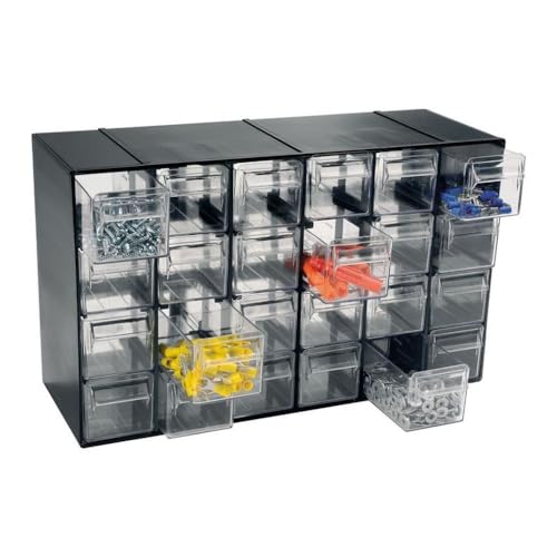 Kleinteilemagazin Sortimentskasten 24 Fach Sortierkasten für Kleinteile Organizer Schrauben Sortierbox Sortimentsboxen Sichlagerkasten