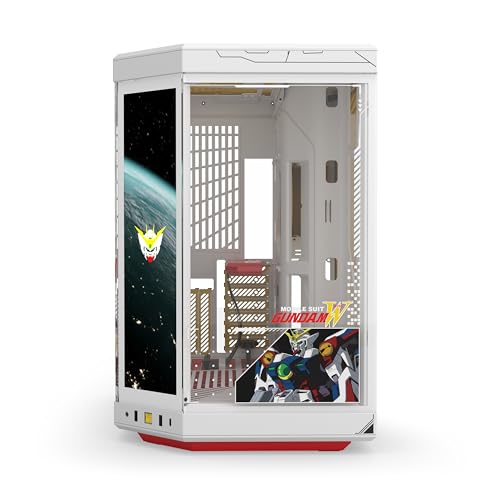 Image of Hyte Y70 Touch Infinite Gundam Wing Official Licensed - Mid-Tower ATX Gaming PC Desktop Case - Panoramic Tempered Glass - Dual Chamber - High Airflow Chassis - PCIE 4.0 Riser Cable Included - White