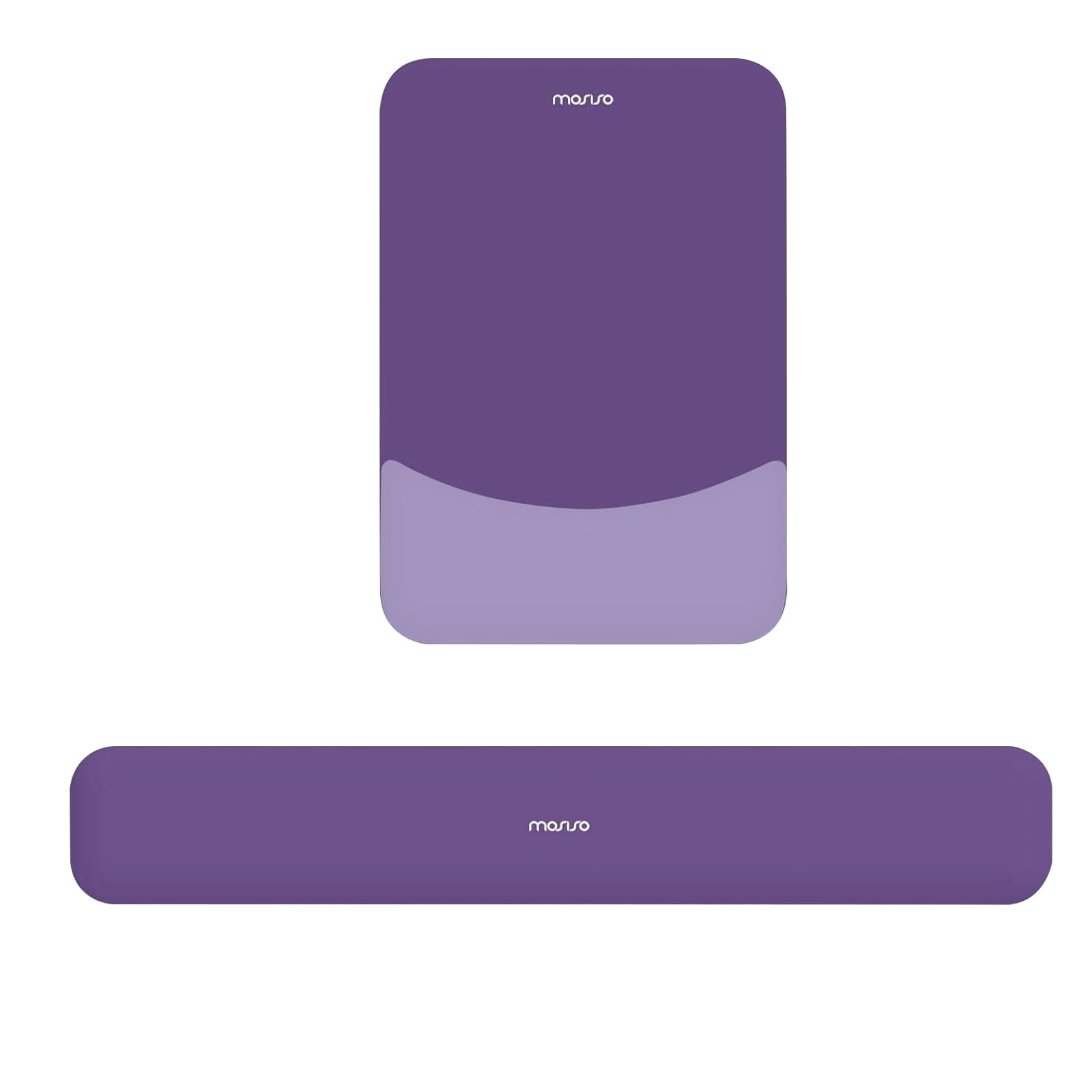 MOSISO Wrist Rest Support for Mouse Pad&Keyboard Set, Rectangular Ergonomic Mousepad Non-Slip Base Home/Office Pain Relief&Easy Typing Pad with