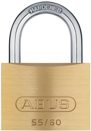 ABUS 55/60 Solid Brass Padlock with 2 Keys for School, Gym, 2 9/32in (60mm) Wide, Keyed Different